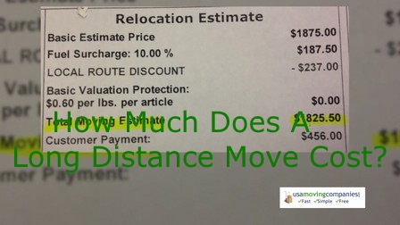 how much does a long distance move cost